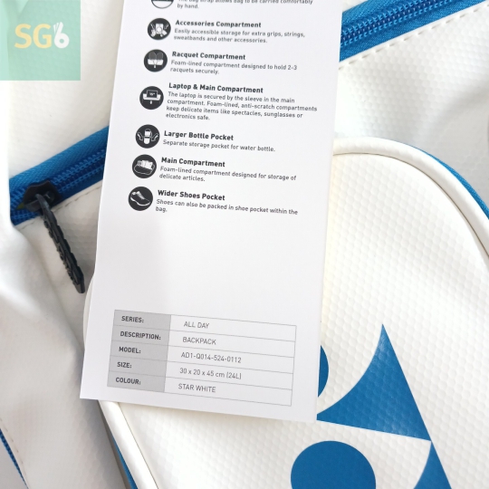 Balo Yonex BA0112 (Star white) chính hãng