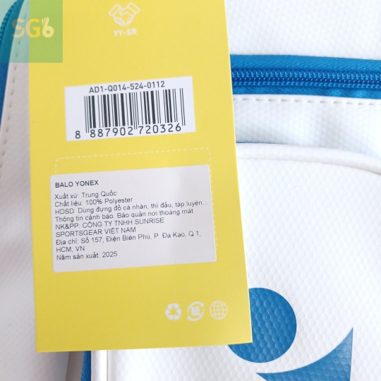 Balo Yonex BA0112 (Star white) chính hãng